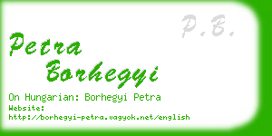 petra borhegyi business card